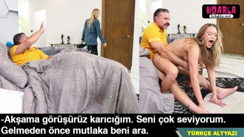 Karısı evden gider gitmez battaniyenin altında saklanan metresini sikti